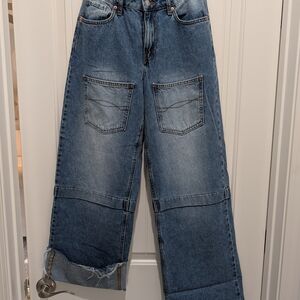 Forever 21 Blue Denim Cargo Pants